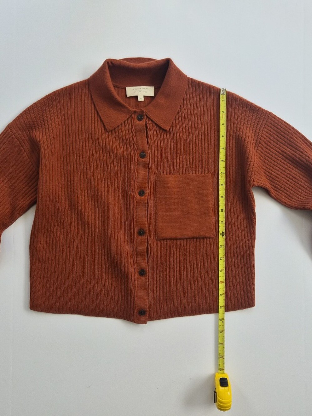 [Sezane] Liya Cardigan In Rust, Size M, 100% Merino Wool - Picture 2 of 12